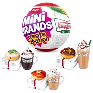 LOT of 3 Christmas mini brands create Krispy Kreme donut drink sets Zuru Xmas